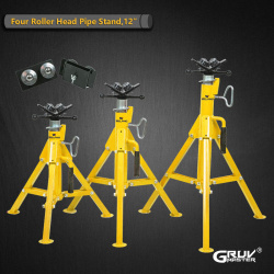 Maksimum 12 inç Borular İçin Ayarlanabilir Yükseklikli Dört Silindirli Boru Krikosu Standı 1107B-S/M/L